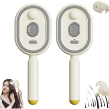 (Beige*2, -) Cepillo pelo vapor eléctrico 2027 desenredante vaporizador reduce frizz estática