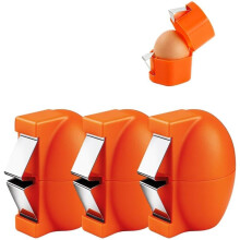 (Orange, -) Snelle ei peller roestvrijstalen schaal breker voor rauwe hardgekookte eieren