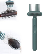(Dark Green, -) Brosse Nettoyage Cheveux 2 en 1 – Nettoyeur Peigne avec Pic & Poils pour Maison & Salon