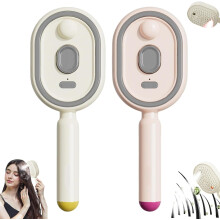(Beige+pink, -) Cepillo pelo vapor eléctrico 2027 desenredante vaporizador reduce frizz estática