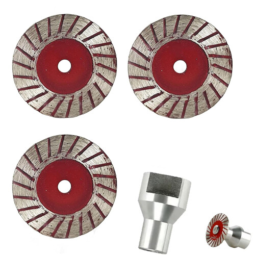 (Red-3pcs, -) 4cm Vacuum Brazed Diamond Grinding Disc, Mini, Removable