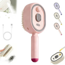 (Pink, -) Cepillo pelo vapor eléctrico recargable luz roja cojín aire anti-frizz