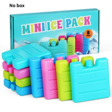 (8-piece set) 8pcs Reusable Water-injected Ice Box/Freezer Bag/Random Color/Suitable for Outdoor Exploration, Camping, Travel