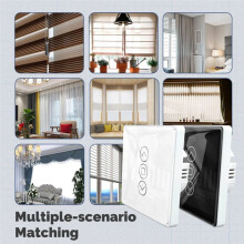 Tuya ZigBee Curtain 2.5D RF433 Arc Glass Touch for Roller Blinds Shutters APP Wireless White