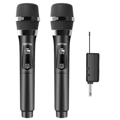 Microfone Sem Fio Recarregável de Segmento U Universal Microfone um para Dois Microfone de Mão U-Segment Home K Singer
