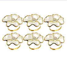 Flower Napkin Rings, Elegant Napkin Holders for Paper Napkins and Table Cloths Set of 6, A