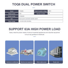 2P AC230V 63A Auto Manual Small DIN Rail Uninterrupted Changeover Swicth Generator to City Power Dual Power Swicth