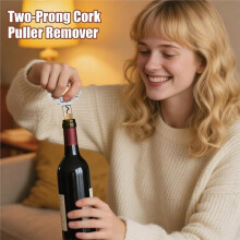 Two Prong Wine Opener Cork Puller Extractor for Old Fragile Vintage Bottle Two Prong Corkscrew Sommelier Waiter Tool