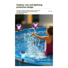 Lot de 2 Lampes Solaires Étanches pour Piscines Hors Encadrées - Éclairage Nocturne pour Jardin - Accessoires de Jardin - Lumière Colorée
