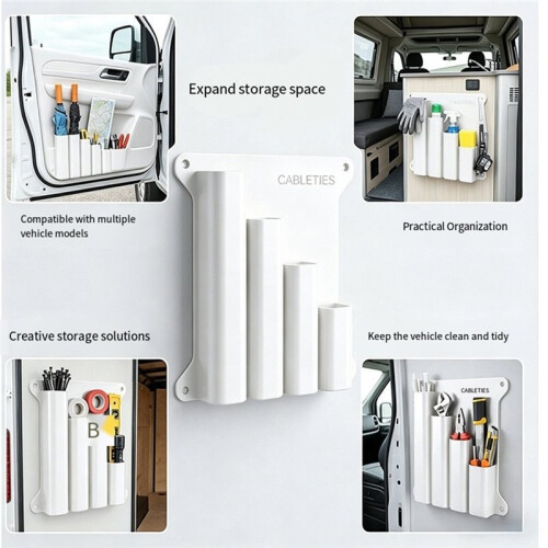 Cable Tie Organizer Holder with Screws, Metal Zip Tie Storage Container for Trailer, Workshop, Tool Box, Garage White 2