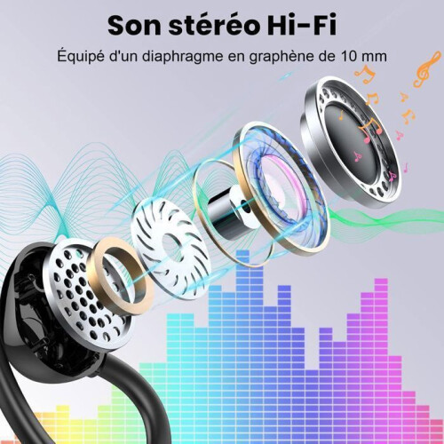 Ασύρματα ακουστικά για αθλητισμό με Bluetooth 5.3, αυτονομία 48 ωρών και μικρόφωνο EN 1