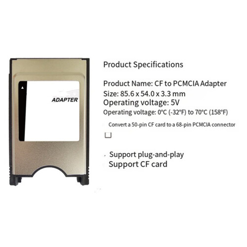 Compact Flash for CF to PC Card PCMCIA Adapter Cards Reader for Laptop Notebook 1