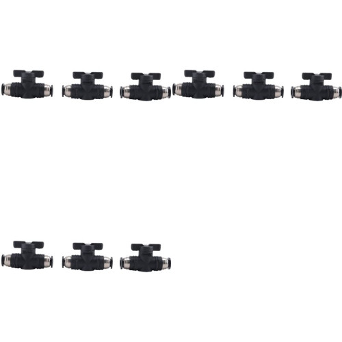 8Mm Push Connect Valve Kulventil 8Mm Air Flow Control Valve Snabbkopplingsventil Rörkopplingar 9 Pack