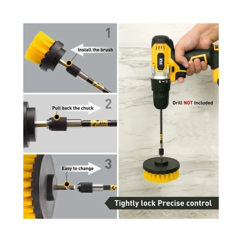 2/3.5/4'' Drill Brush Electric Scrubber Brush For Cleaning Bathroom Bathtub Cleaning Brush Scrub Drill Cleaning Tools 4711639779842