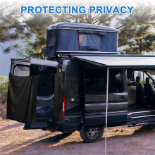 Waterproof Oxford RV Truck Rear Door Shower Curtain Quick Magnetic Installation, Privacy Protection,Includes Storage Bag