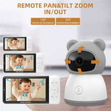 Monitor per Bambini Wireless Intelligente Tuya 5" Display 1080P Rilevamento del Movimento Controllo APP Audio Telecamera per Bambini Spina EU