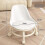 Child's Low Roller Stool with Backrest White 4