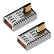 2Pcs 120W USB C to USB3.1 OTG 90 Adapter 10Gbps USBC Male to USB3.1 Female Right Angle Data Connector for Legion Go