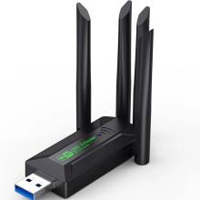 Karta sieciowa USB WiFi 1300 Mb/s, 4 anteny, bezprzewodowy klucz sprzętowy do komputera PC, dwupasmowa karta sieciowa Gigabit 5 GHz/2,4 GHz