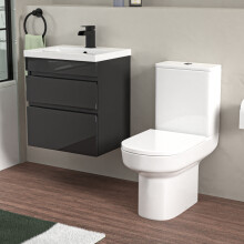 Nes Home 500mm Wall Hung Vanity in Anthracite with Basin & Toilet