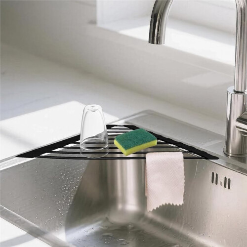 Full Silicone-Coated Triangle Roll- Dish Drying Rack with Steel Core Multipurpose over-the-Sink Kitchen Drainer 2