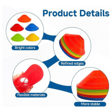Soccer Cones for Sports Training with Mesh Carry Bag, Multi-Color Agility Disc Cones for Football Basketball Drills