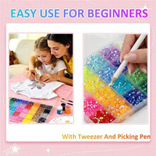 Kit di Strass In 40 Colori, 32000 Gemme Piatte da 3 mm con Strumenti, Forniture per Lavori Creativi Fai da Te per Unghie e Scarpe.