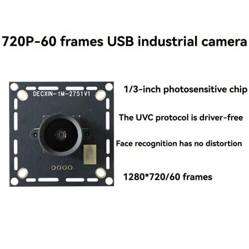 Módulo de Câmera USB de 1MP, 720p/60fps, com Estojo, Sem Distorção de 90 Graus, para Visão Computacional e Visão de Produto. 2