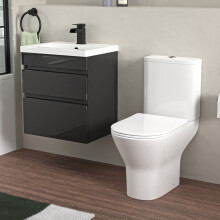 Nes Home 500mm Wall Hung Vanity 2 Drawers in Anthracite with Toilet
