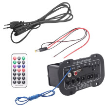 12V 24V Amplifier Board HIFI Bass Amplifier Board FM Subwoofer 30-120W for 10Inch Subwoofer Speaker(EU Plug)