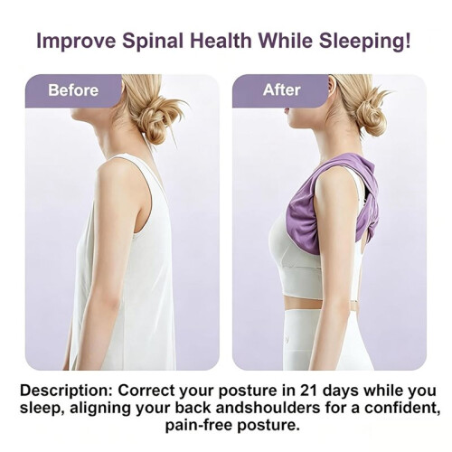 Posture Corrector for Sleeping Upper Back and Shoulder Alignment Brace with Soft Support Pad for Men and Women 2