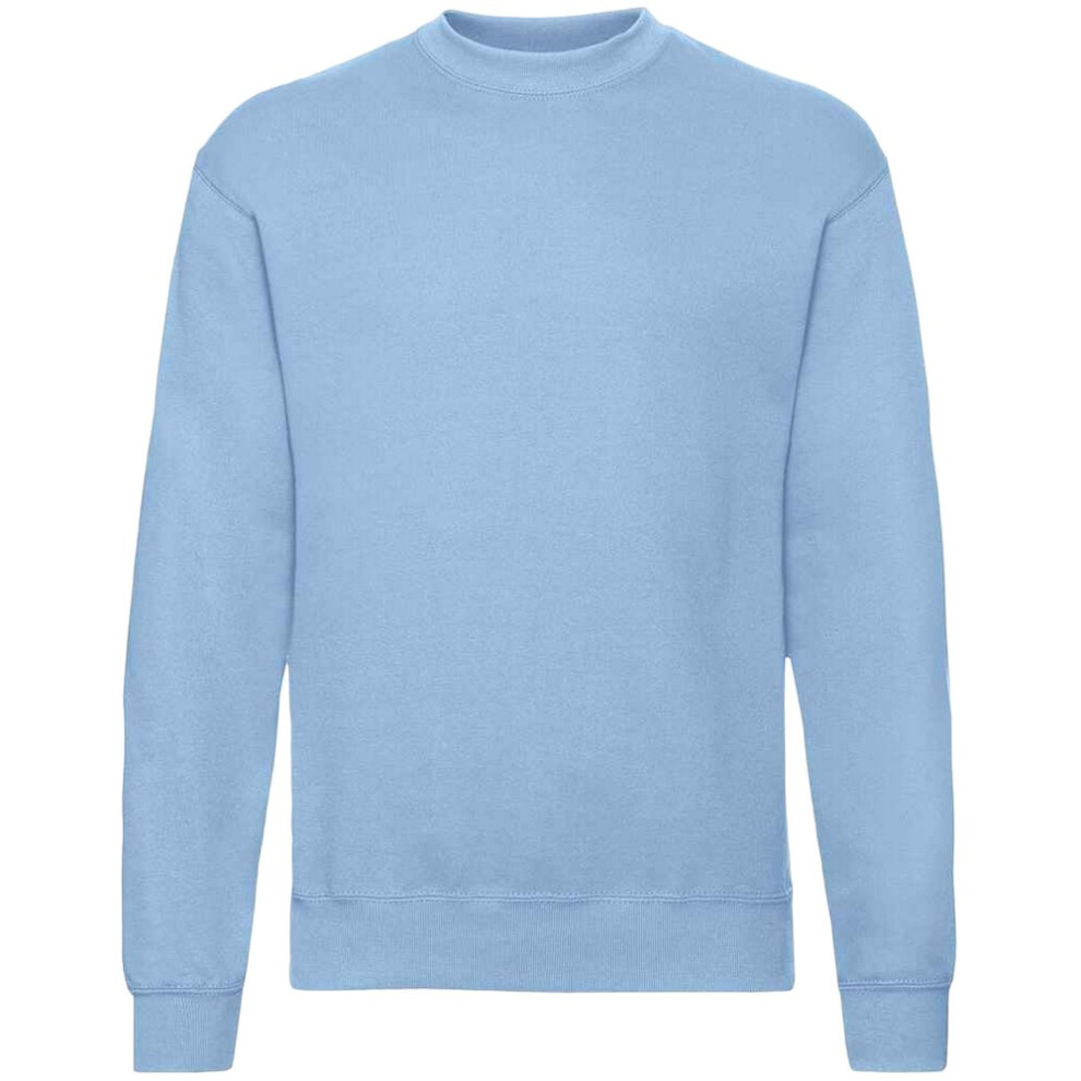 Fruit Of The Loom (S, Sky ) Mens Classic 80/20 Set-In Sweatshirt Blue