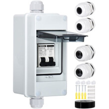 1 Interrupteur D'Isolement CC Étanche pour Extérieur, Boîtier IP65, Isolateur Non Polarisé pour Panneaux Photovoltaïques, Bipolaire 12-400 V
