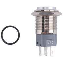 12V 16Mm Carro LED Luz Momentânea Buzina BotãO Interruptor de Metal BotãO de PressãO Azul