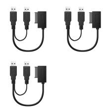 3X USB2.0 auf 6+7 13Pin Slimline Slim Kabel mit Externem USB 2.0 Netzteil für Laptop CD-ROM DVD-ROM ODD Adapter