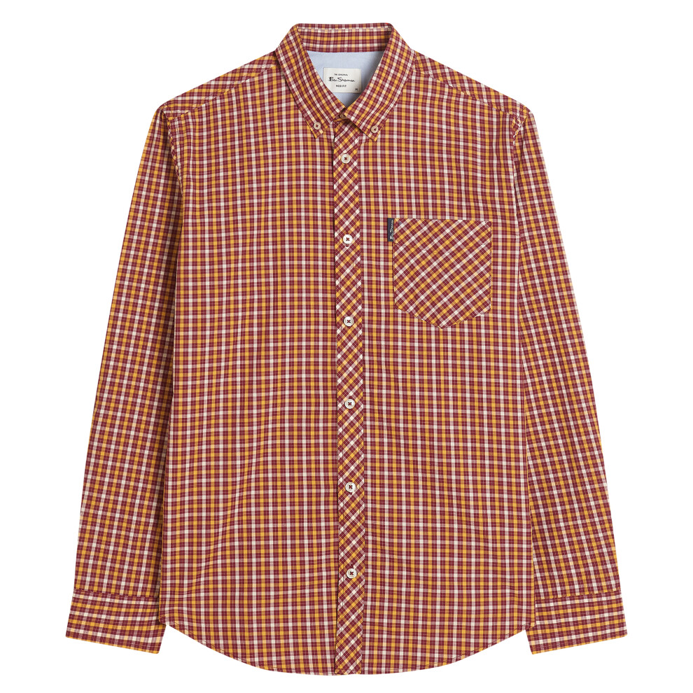 Ben Sherman (Xxl, ) Mens Signature House Check Long-Sleeved Shirt Red