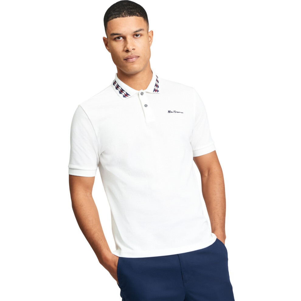 Ben Sherman (Xl, Snow ) Mens Interest Polo Shirt White