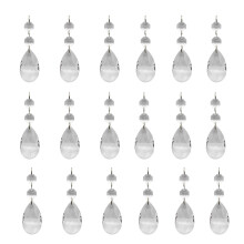 20Pcs Chandelier Crystals,Clear Teardrop Crystal Chandelier Pendants Parts Beads,Hanging Crystals For Chandeliers(50Mm,Clear)