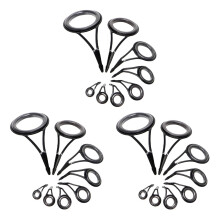 24 Pcs Fishing Rod Guides Tip Fish 5-18mm Dia Pole Repair Kit Rings Eyes Set Rings Frame
