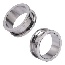 1 Paar Screw Fit Edelstahl Ohrstöpsel Ringe Flesh Tunnels Piercing Schmuck Stahl Farbe, 22Mm