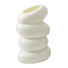 Plastic Spiral White Vase Hydroponic Pot Vase Decoration Home Desk Decorative Vases for Flowers Decoration White