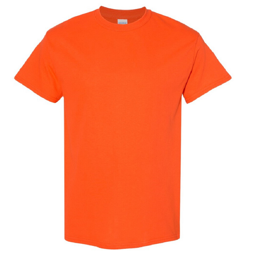 Gildan (5Xl, ) Mens Heavy Cotton Short-Sleeved T-Shirt Orange