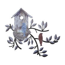 Birds Wall Decor Metal Bird Decor for Wall Outdoor Bird Wall Art Hanging Metal Tree with Birdhouse for Living Room