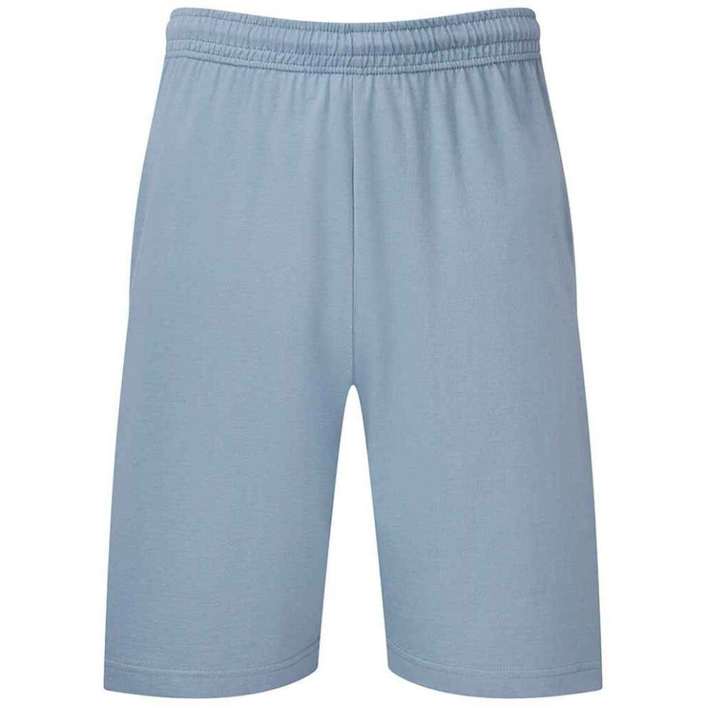 Fruit Of The Loom (S, Mineral ) Mens Iconic 195 Jersey Shorts Blue