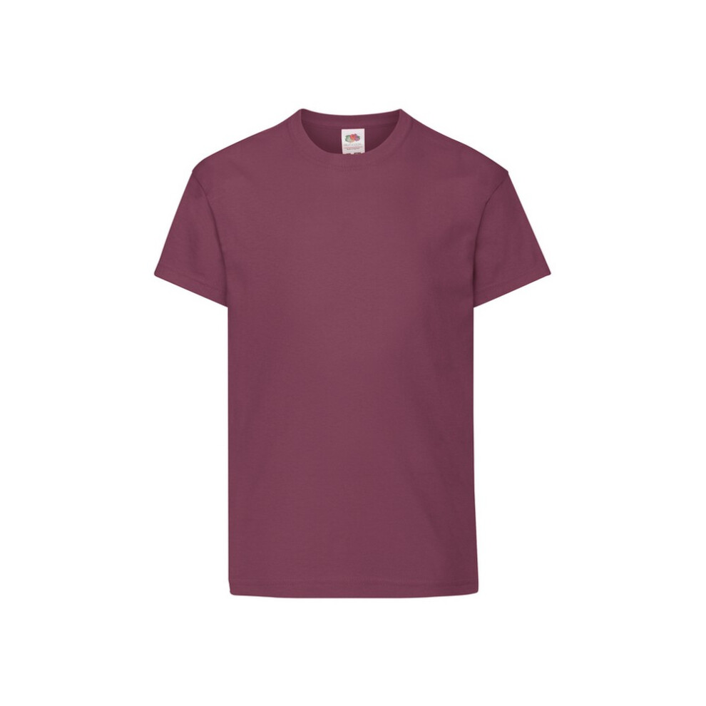 Fruit Of The Loom (12-13 Years, Burgundy) Childrens/Kids Original T-Shirt Red,Multicoloured