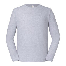 (XS, Heather Grey) Fruit of the Loom Mens Iconic 195 Premium Long-Sleeved T-Shirt