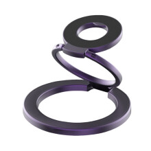 Magnetischer Ringhalter für Handys, Doppelseitiger Magnet-Fingergriff, Handyständer für Autohalterung, Lila