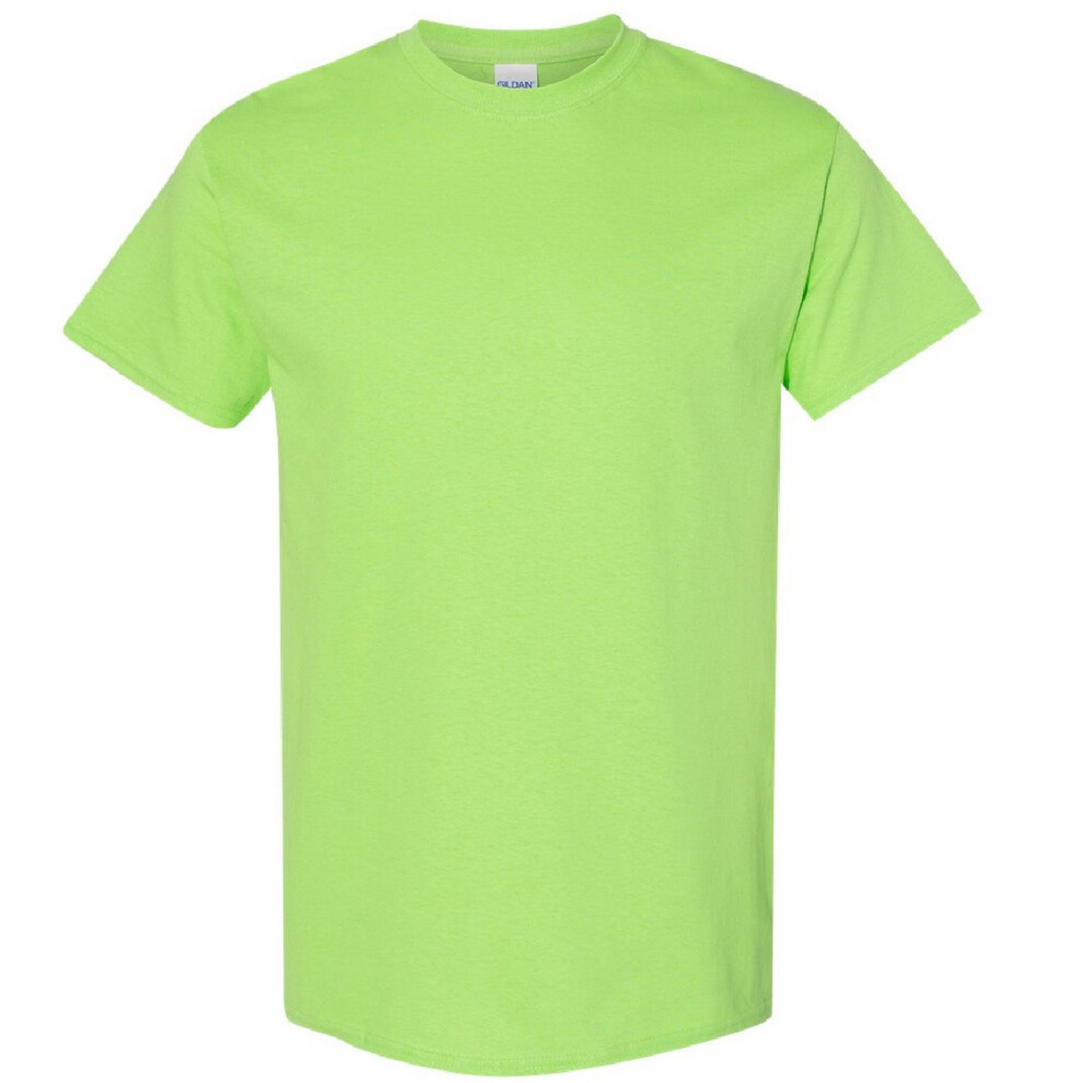 Gildan (M, Lime) Mens Heavy Cotton Short-Sleeved T-Shirt Multicoloured