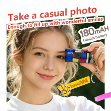 Porte-Clés Appareil Photo Miniature, Appareil Photo de Poche Rétro CCD, Petit Caméscope, Enregistreur Vidéo pour Enfants et Étudiants, Bleu