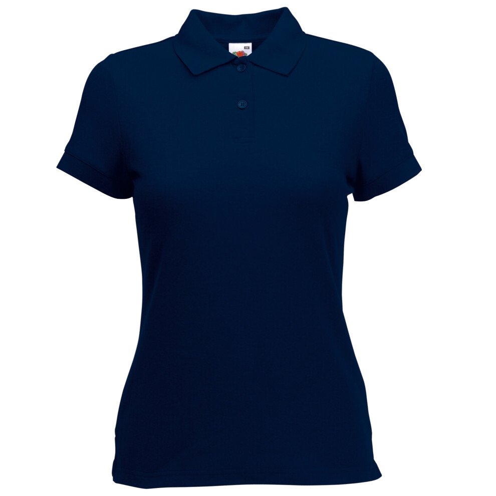 Fruit Of The Loom (L, Deep Navy) Womens/Ladies Lady Fit Short-Sleeved Polo Shirt Blue,Multicoloured
